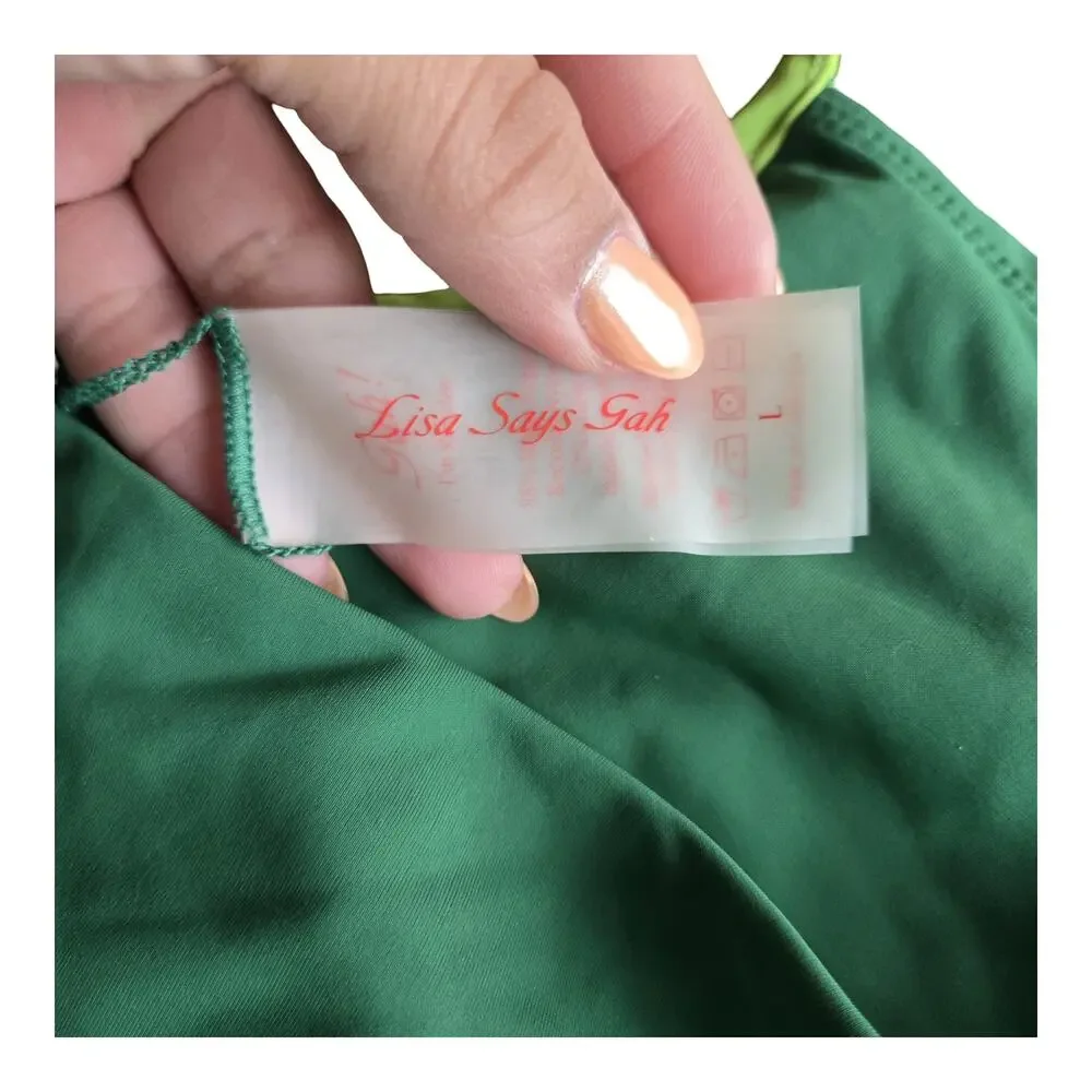 Lisa Says Gah Yasmine One-Piece Swimsuit in Verde/Green Lizard Size: L